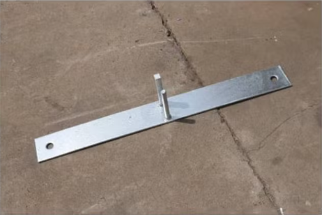 Steel temporary fence base plate with two upright pins